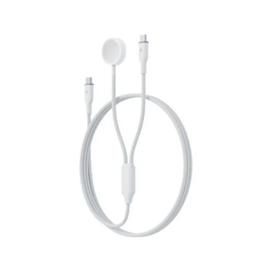Bazic Gocharge Deuce Cable, Usb-C To C With Watch Charger 1.8M- White